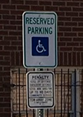ADA accessible parking sign