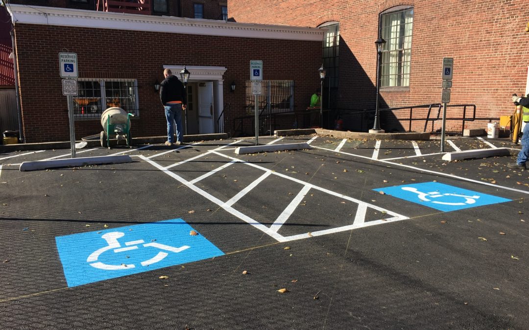ADA accessible parking striping for parking spots, Trenton, NJ