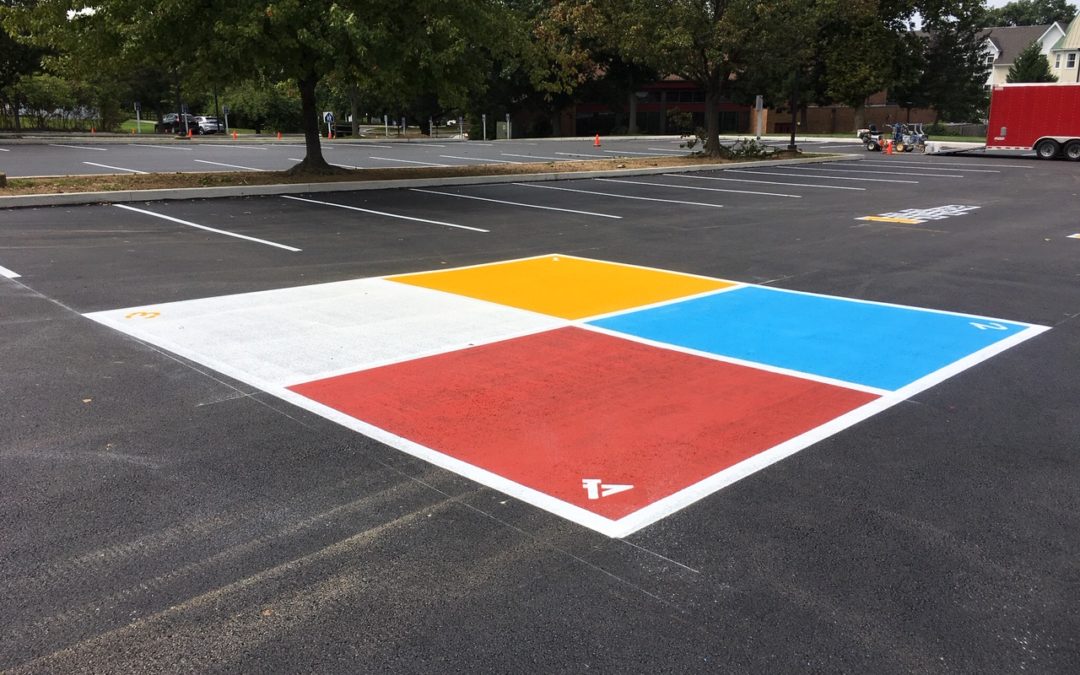 parking lot markings in Lafayette Hill, PA, playground markings